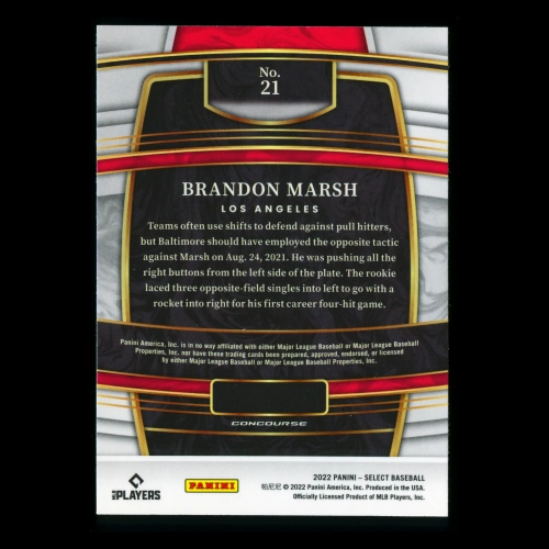 Brandon Marsh RC 2022 Select Rookie Angels