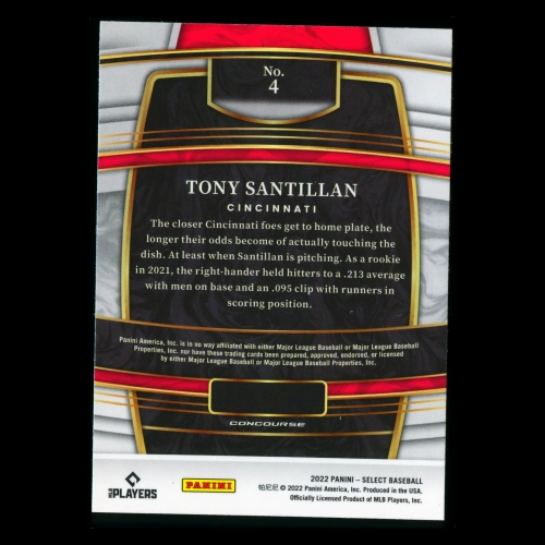 Tony Santillan RC 2022 Select Rookie Reds