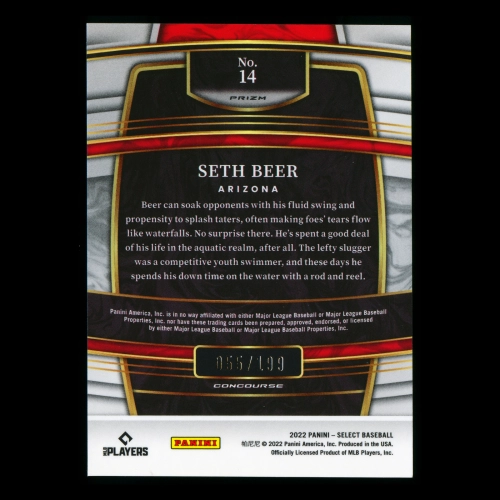 Seth Beer RC 2022 Select Rookie Red Diamondbacks 055/199