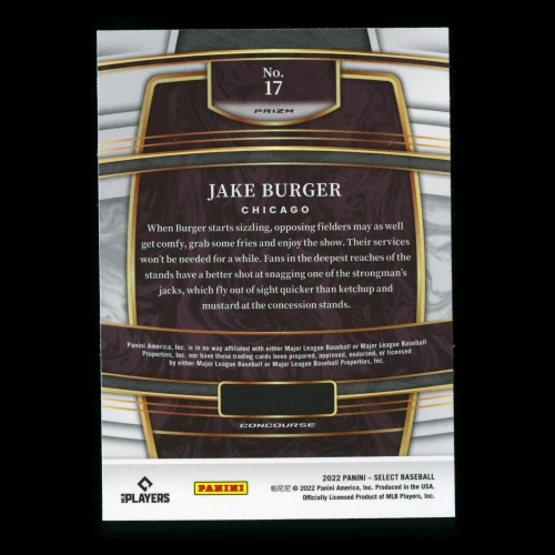 Jake Burger RC 2022 Select Rookie Holo White Sox