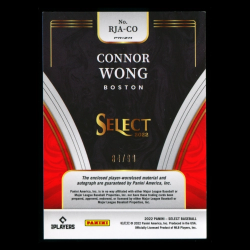 Connor Wong 2022 Select Rookie Jersey Autographs Tri-Color Red Sox 84/99