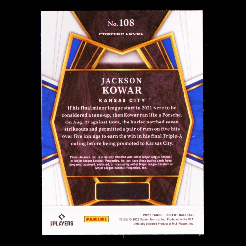Jackson Kowar RC 2022 Select Rookie PRM Royals