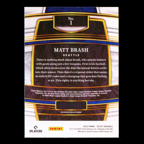 Matt Brash RC 2022 Select Rookie Mariners