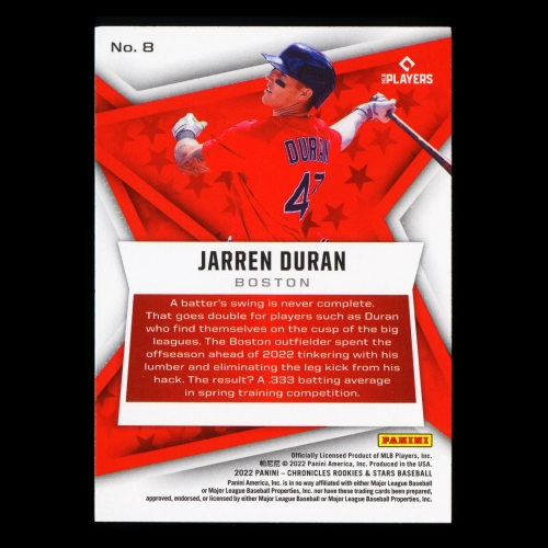 Jarren Duran RC 2022 Rookies & Stars Red Sox