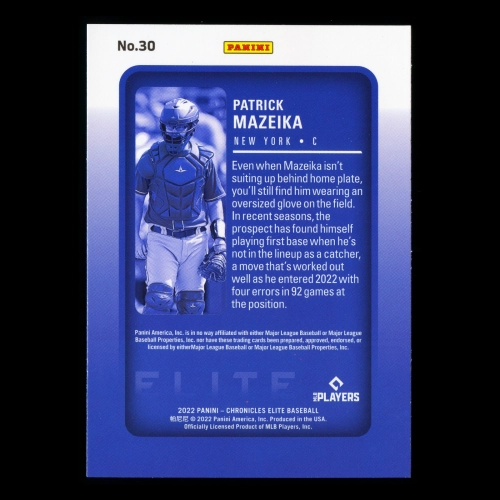 Patrick Mazeika RC 2022 Elite Rookie Mets