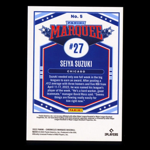 Seiya Suzuki RC 2022 Marquee Rookie Cubs