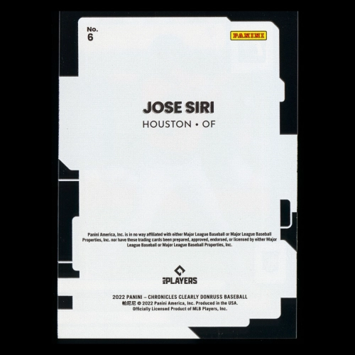 Jose Siri RC 2022 Clearly Donruss Rookie Astros