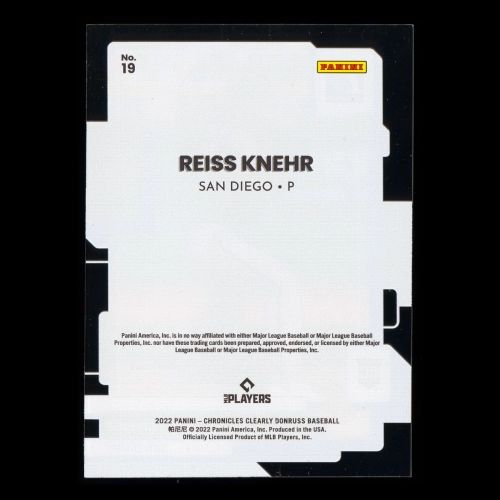 Reiss Knehr RC 2022 Clearly Donruss Rookie Padres