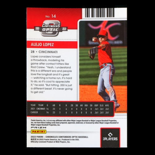 Alejo Lopez RC 2022 Contenders Optic Holo Rookie Reds