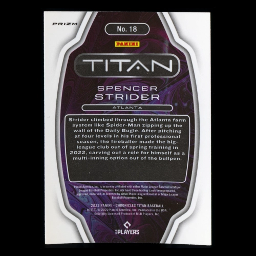 Spencer Strider RC 2022 Titan Rookie Holo Braves