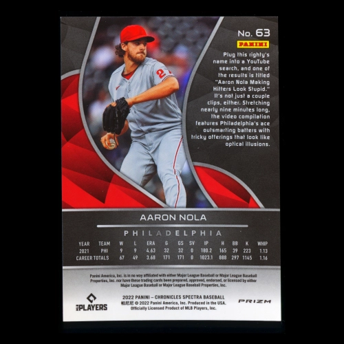 Aaron Nola RC 2022 Spectra Holo Rookie Phillies
