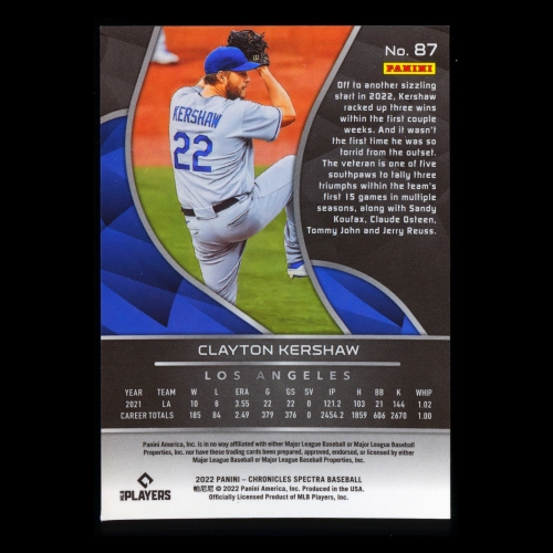 Clayton Kershaw 2022 Spectra Dodgers