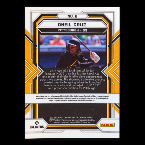Oneil Cruz RC 2022 Obsidian Rookie Pirates