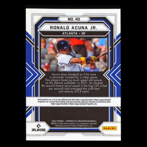 Ronald Acuna Jr. 2022 Obsidian Braves