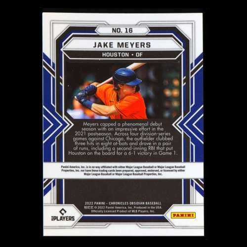 Jake Meyers RC 2022 Obsidian Rookie Astros