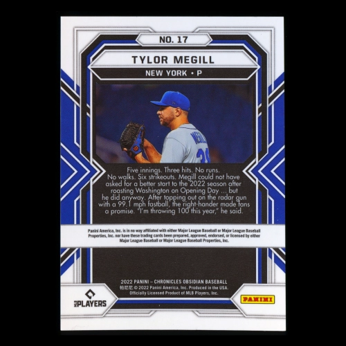 Tylor Megill RC 2022 Obsidian Rookie Mets