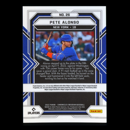 Pete Alonso 2022 Obsidian Mets