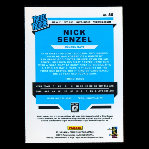 Nick Senzel RR RC 2019 Donruss Optic Rookie Reds