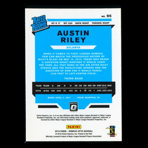 Austin Riley RR RC 2019 Donruss Optic Rookie Braves