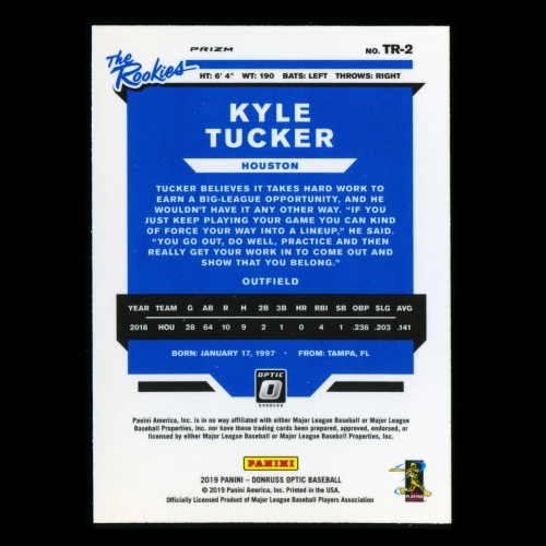  Kyle Tucker 2019 Donruss Optic The Rookies Holo Astros