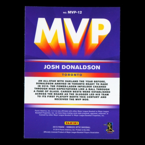 Josh Donaldson 2019 Donruss Optic MVP Blue Jays