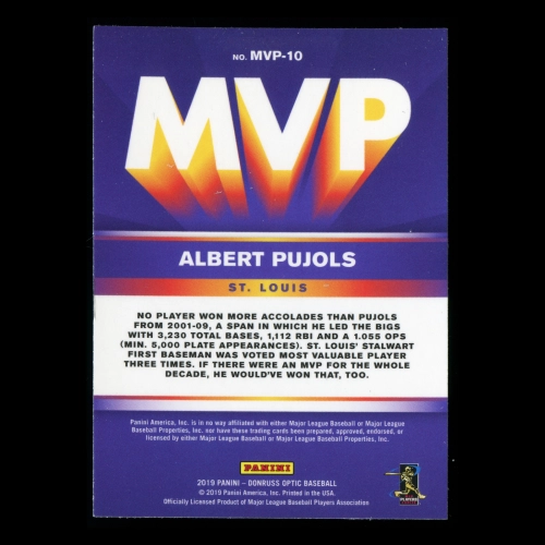 Albert Pujols 2019 Donruss Optic MVP Cardinals
