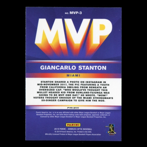 Giancarlo Stanton 2019 Donruss Optic MVP Holo Marlins