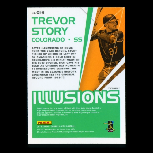 Trevor Story 2019 Donruss Optic Illusions Holo Rockies