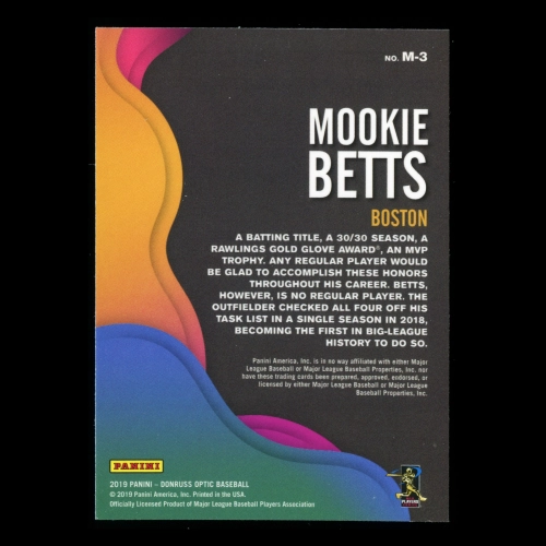 Mookie Betts 2019 Donruss Optic Mythical Red Sox