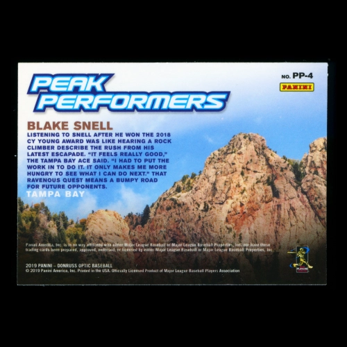 Blake Snell 2019 Donruss Optic Peak Performers Rays