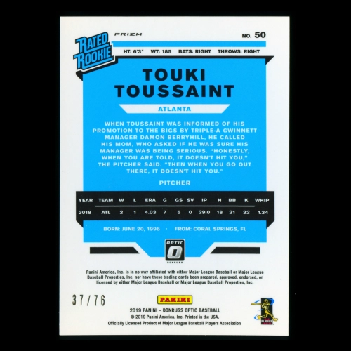 Touki Toussaint RC RR 2019 Donruss Optic We The People Rookie Braves