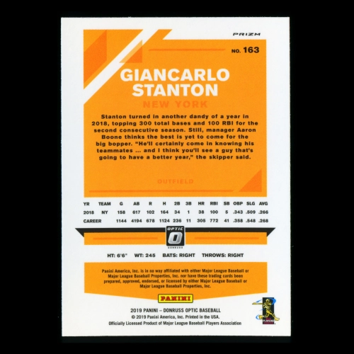 Giancarlo Stanton 2019 Donruss Optic Holo Yankees