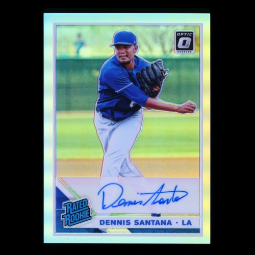 Dennis Santana RC RR 2019 Donruss Optic Rated Rookies Signatures Holo Rookie Dodgers