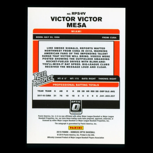 Victor Victor Mesa 2019 Donruss Optic Rated Prospects Signatures Marlins