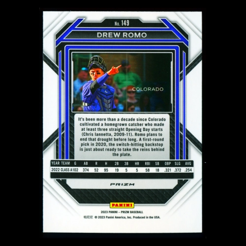 Drew Romo 2023 Prizm Silver Rockies