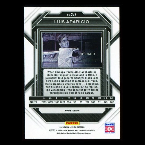 Luis Aparicio 2023 Panini Prizm Silver White Sox