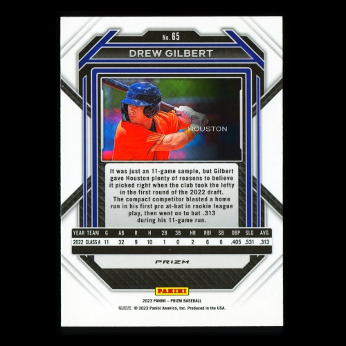 Drew Gilbert 2023 Panini Prizm Red Wave Astros