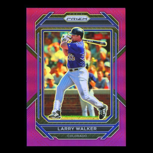 Larry Walker 2023 Panini Prizm Purple Rockies 29/99