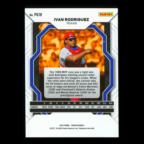 Ivan Rodriguez 2023 Panini Prizm Pot of Gold Rangers