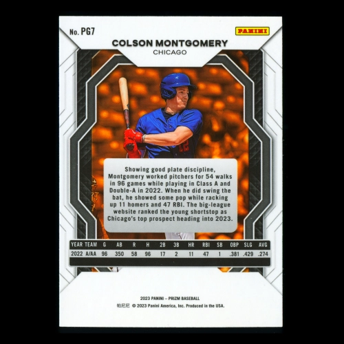Colson Montgomery 2023 Panini Prizm Pot of Gold White Sox