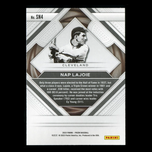 Nap Lajoie 2023 Panini Prizm Second to None Naps