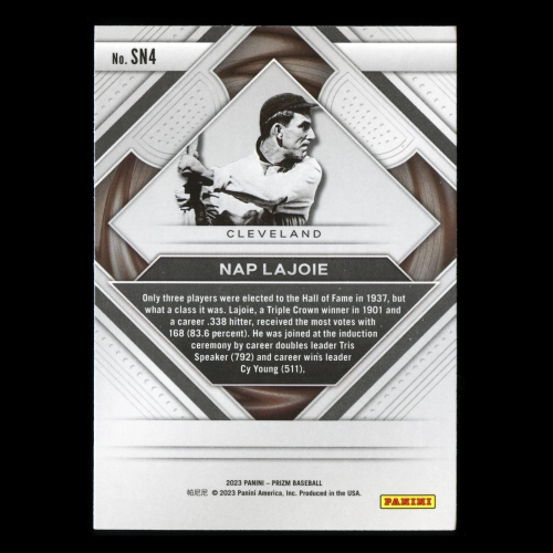 Nap Lajoie 2023 Panini Prizm Second to None Naps