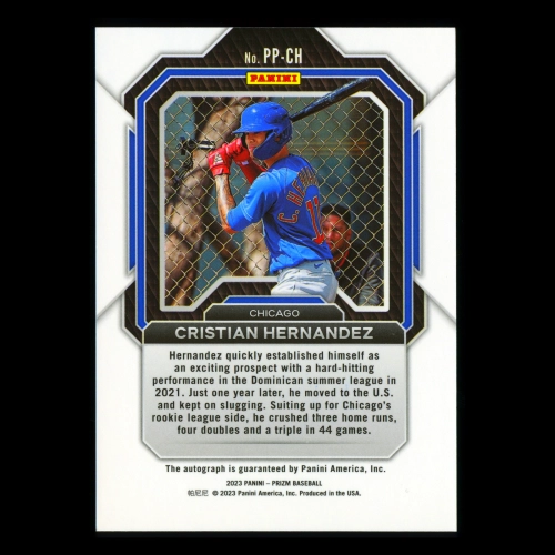 Cristian Hernandez 2023 Panini Prizm Potential Penmanship Auto Cubs