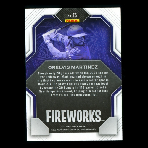 Orelvis Martinez 2023 Panini Prizm Fireworks Blue Jays
