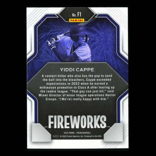 Yiddi Cappe 2023 Panini Prizm Fireworks Marlins