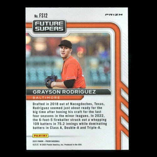 Grayson Rodriguez 2023 Panini Prizm Silver Future Supers Orioles