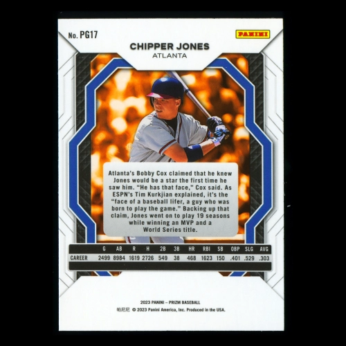 Chipper Jones 2023 Panini Prizm Pot of Gold Braves