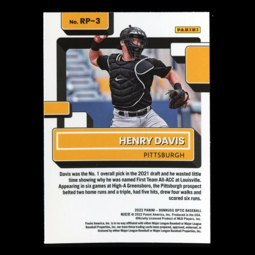 Henry Davis RR 2022 Donruss Optic Rated Prospects Pirates