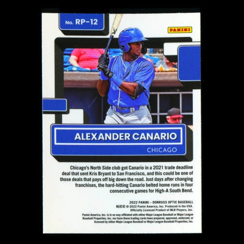 Alexander Canario RR 2022 Donruss Optic Rated Prospects Cubs