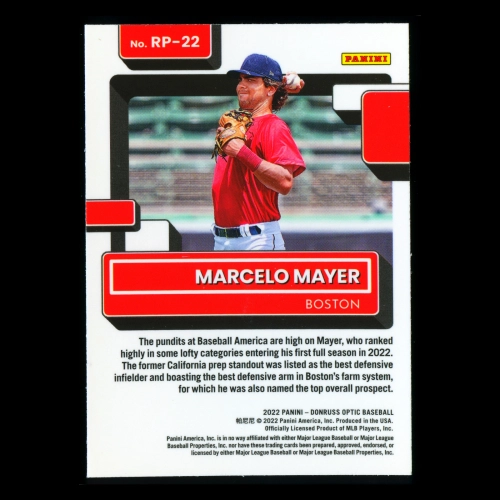Marcelo Mayer RR 2022 Donruss Optic Rated Prospects Red Sox
